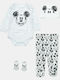 Alouette Disney Minnie Mouse Baby Bodysuit Set Long-Sleeved with Pants Gray 4pcs