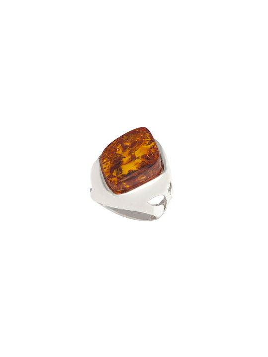 silverline, silver, women's, ring, 925 with amber