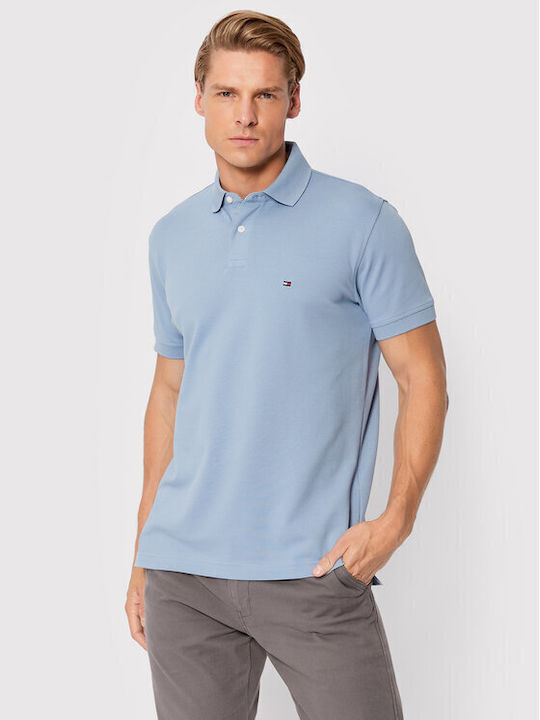 Tommy Hilfiger Ανδρικό T-shirt Polo Γαλάζιο