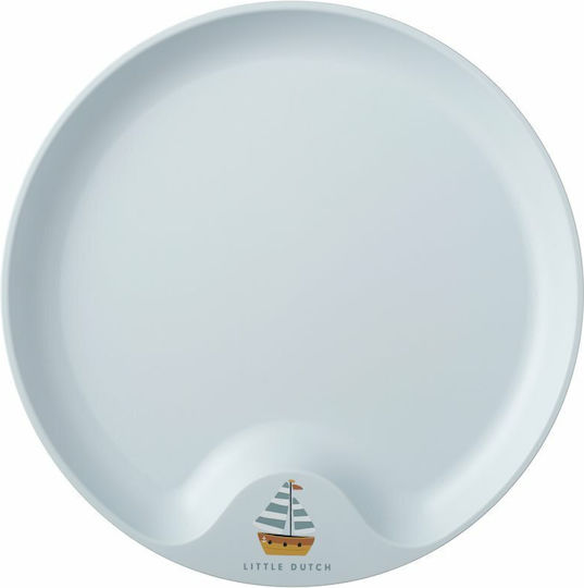 Little Dutch Baby Food Plate Sailors Bay made of Plastic Light Blue
