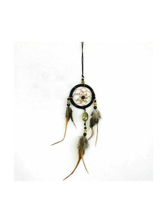 Synchronia Decorative Dreamcatcher made of Wooden Black with Feathers 5x18cm 1pcs