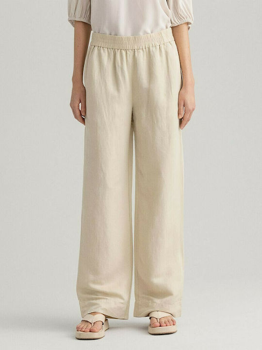 Gant Women's Linen Trousers with Elastic in Rel...