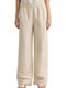 Women's Linen Trousers with Elastic Relaxed Fit Beige