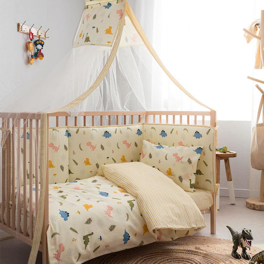 Vesta Home Baby Duvet Cover Set With Pillowcase Jurassic Beige 120x160cm