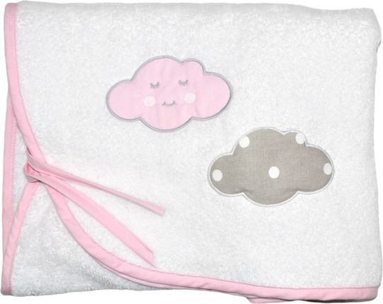 Baby Star Baby Bath Towel Hooded Cloud Pink