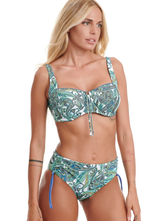 Bikini-Set Blumen Türkis