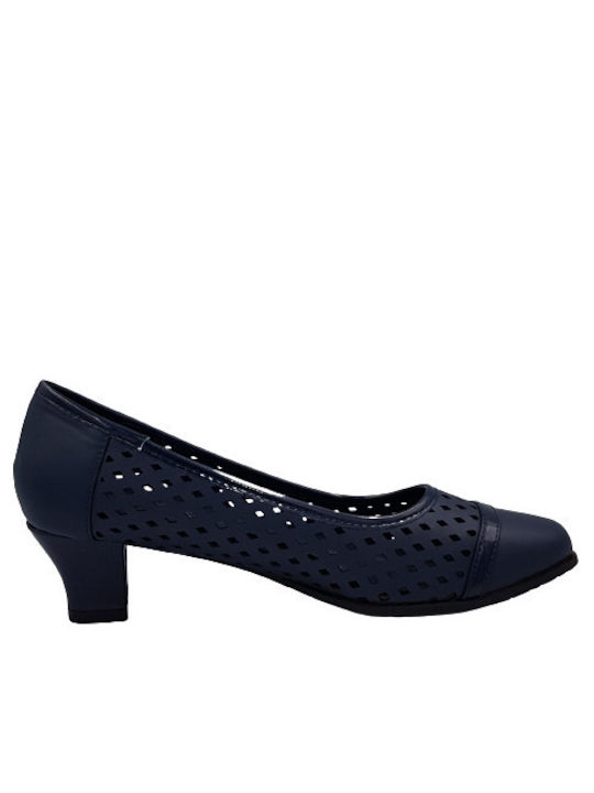 B-Soft Pumps mit Chunky mittelhohem Absatz Marineblau