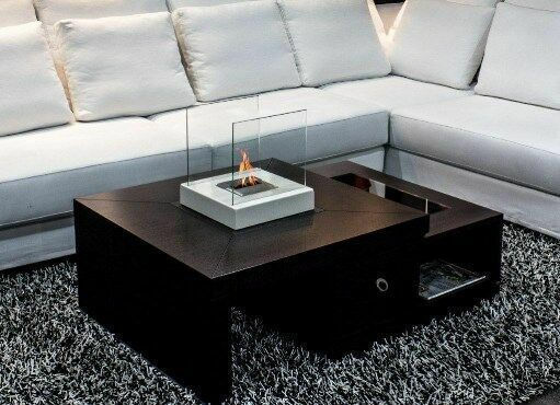 EcoHot Bio Luna 30-1 Επιτραπέζιο Τζάκι Βιοαιθανόλης Εσωτερικού Χώρου Γκρι 30x30x34cm