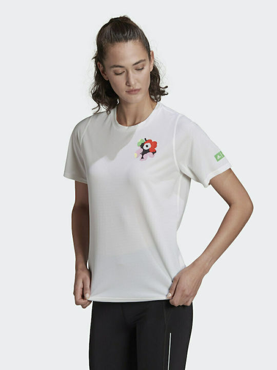 Adidas X Marimekko Fast Αθλητικό Γυναικείο T-shirt Black/White
