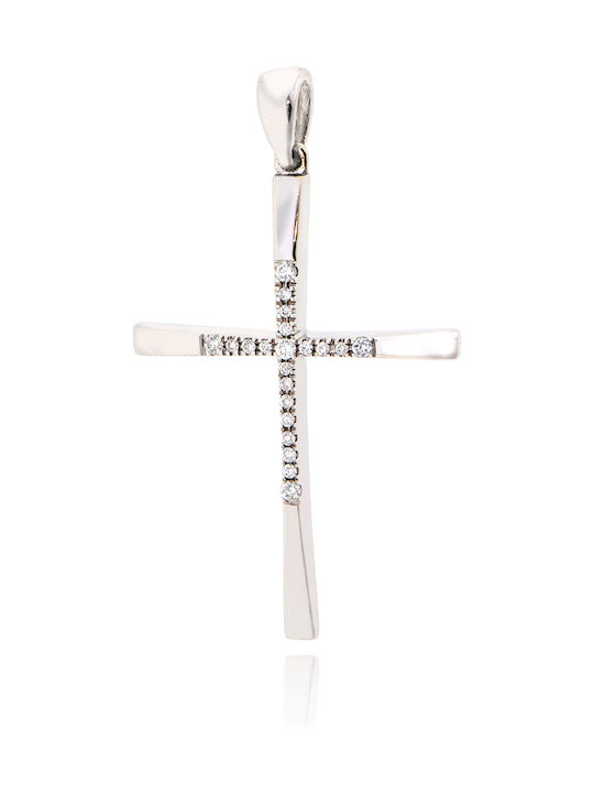 Skaras Jewels Women's White Gold Cross 18K