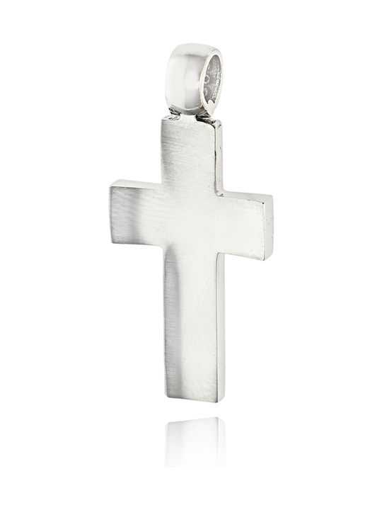 Skaras Jewels Men's White Gold Cross 14K