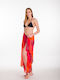 Rima Beachwear Rot Gestreift Damen Pareo