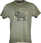 Univers Wild Boar T-shirt in Khaki Farbe