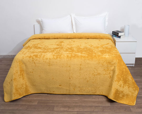 Anna Riska Verona Κουβερλί Μονό Microfiber Mustard 160x220cm