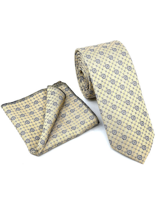 Legend Accessories Men's Tie Set Synthetic Printed In Beige Colour