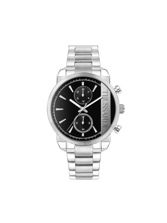Trussardi T-City Watch Chronograph Battery with Silver Metal Bracelet