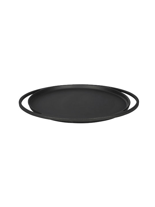 Lava Pizza Baking Pan from Cast Iron with Enamel Interior Coating Black 28cm