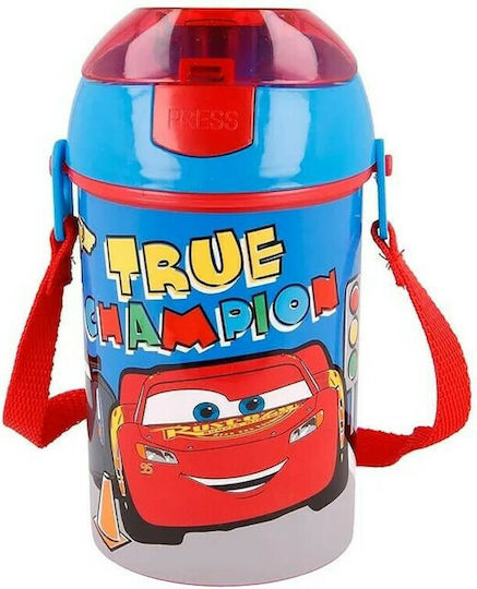 Gim Pop Up Пластмасова Детска Бутилка За Вода Gorjuss със Сламка Многоцветна 450ml