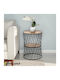 Round Side Table Jaspin Wooden Black / Walnut 32x32x44cm