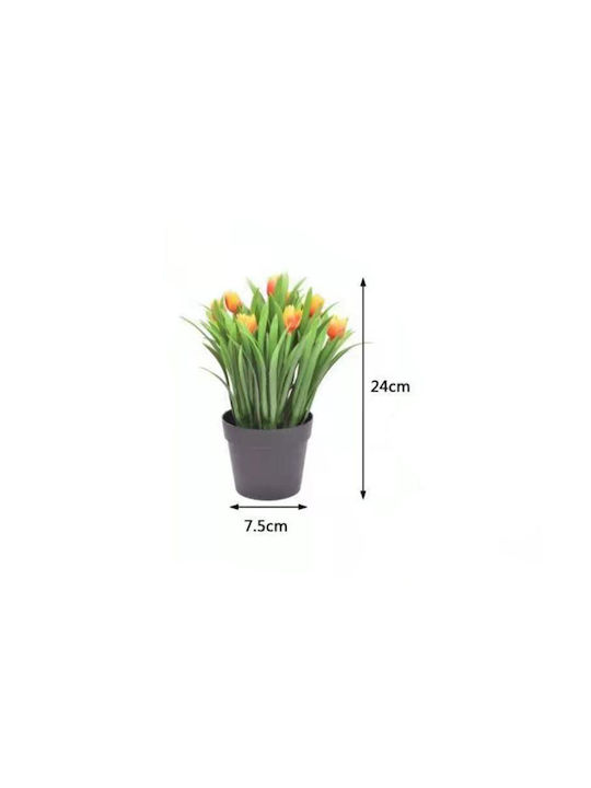 Artificial Plant in Small Pot Tulip 24cm 1pcs