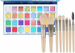 Popfeel 32 Colors Makeup Set for Eyes Beige 9 Pieces