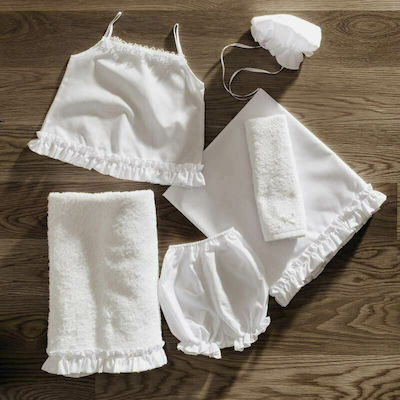 Παρίσης Baptism Towel Set Λευκό