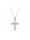 Cross With Chain White Silver Cross 925