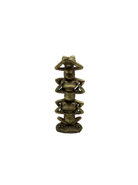 InTheBox Decorativ Broască din Polirășină Froggies 1 în Aur 9.3x5.8x21.8cm 1buc
