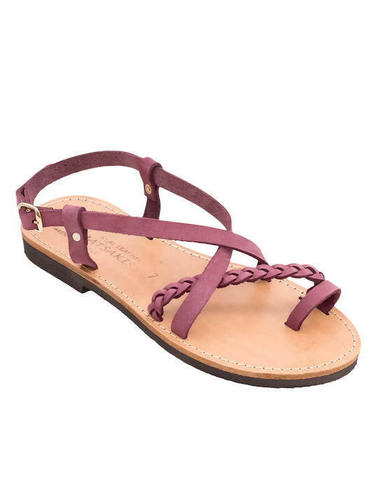 Women's sandals Climatsakis cross straps-straps-lace purple 653