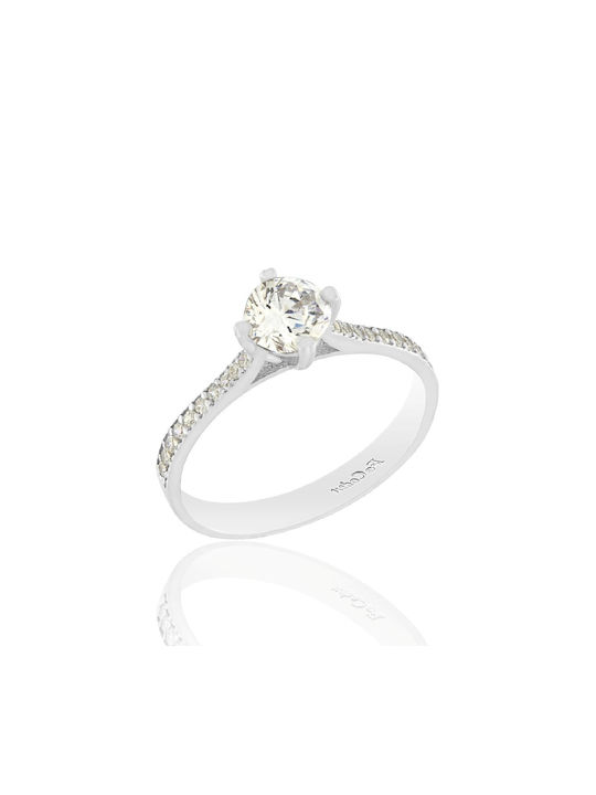 Fa Cad'oro Single Stone from White Gold 18K with Diamond