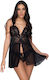 Luna Flirt Sexy Babydoll Schwarz