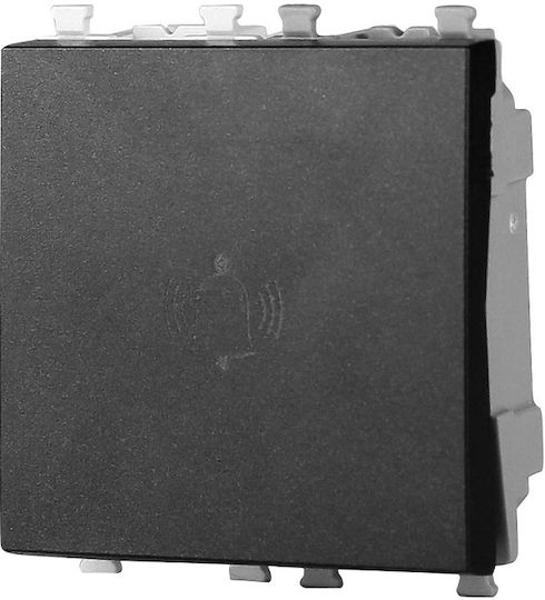 Lineme Front Plate Wall Push Bell Button without Frame with Indicator Light Black 50-02408-2