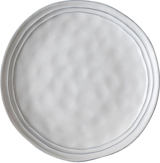 Laura Ashley Artisan Plate Shallow Ceramic White with Diameter 23cm