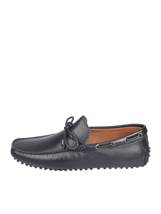 Δερμάτινα Ανδρικά Boat Shoes σε Μαύρο Χρώμα