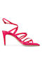Tamaris Fabric Women's Sandals Fuchsia with Thin Medium Heel
