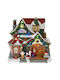 Iliadis Christmas Illuminated Decorative House with Battery with Music and Movement 28x28x17cm. Santa's Workshop