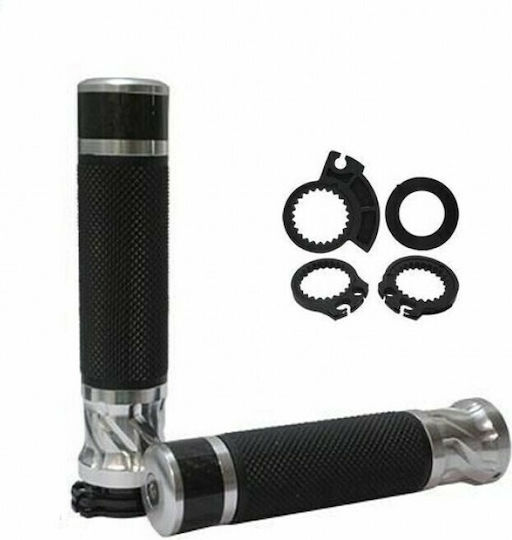 Xinli Grips with Handlebar Counterweights 655A in Silver color