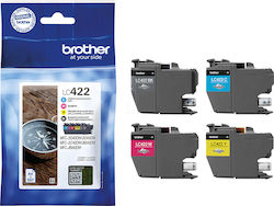 Brother LC422 Paket mit 4 Inkjet-Druckerpatronen Gelb / Cyan / Magenta / Schwarz (LC-422VAL)