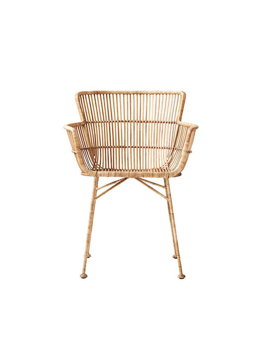 Armchair - Dining chair House Doctor Cuun Natural Rattan/Iron l: 60 cm, w: 62 cm, h: 80 cm