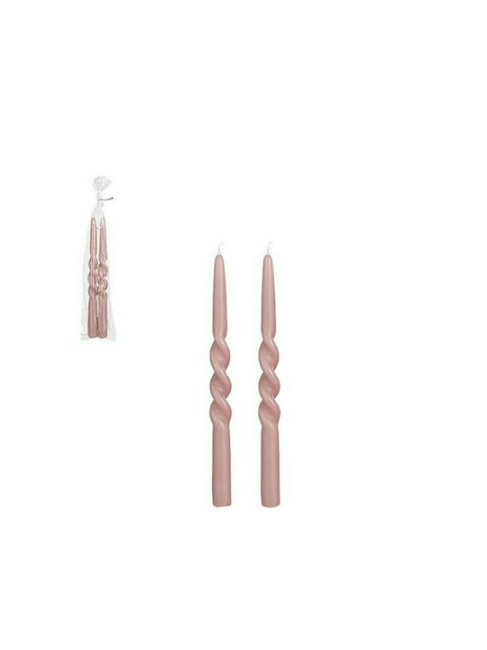 Atmosphera Decorative Candle Twist Taper Lila 29cm 2pcs