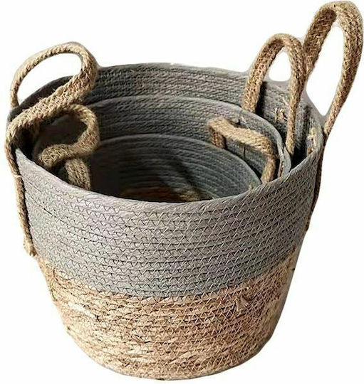 JK Home Decoration Декоративен Кошница за Градина Слама 56765