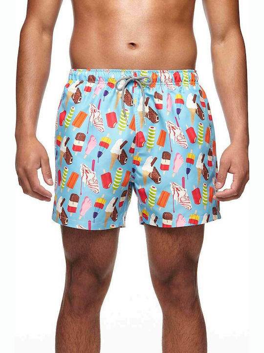 Boardies Ice Creams Herren Badebekleidung Shorts Türkis mit Mustern