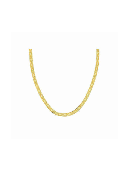 Vogue Women's Snake Gold Plated Silver Neck Chain Yellow 45cm