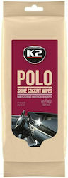 K2 Wipes Cleaning Cleaning wipes for plastic surfaces for Interior Plastics - Dashboard Polo Shine Cockpite Wipes K420