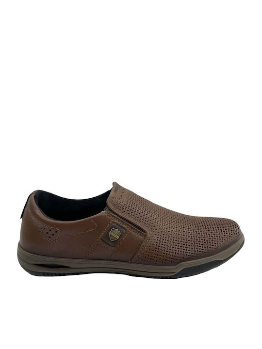 Ανατομικά Δερμάτινα Ανδρικά Slip-On Καφέ
