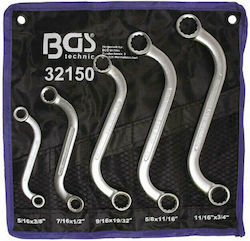 BGS Technic Set of 5 Double Polygon Wrenches Curved