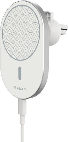 Adam Elements Omnia C2 Βάση Κινητού Αυτοκινήτου με Μαγνήτη και Ασύρματη Φόρτιση Λευκή