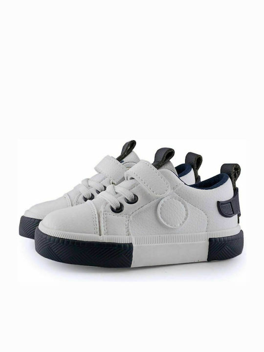 Lazaro Kids Sneakers with Scratch White