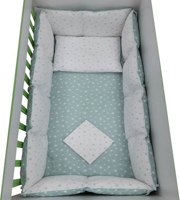 Beboulino Baby Crib Bedding Set Stars 5pcs Green