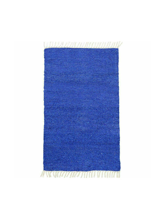 Synchronia Hesha Rug Rectangular with Fringes Blue